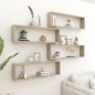 vidaXL Estantes cubo pared 4uds contrachapado roble Sonoma 100x15x30cm vidaXL Estantes cubo pared 4uds contrachapado roble Sonoma 100x15x30cm