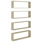 vidaXL Estantes cubo pared 4uds contrachapado roble Sonoma 100x15x30cm vidaXL Estantes cubo pared 4uds contrachapado roble Sonoma 100x15x30cm