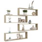 vidaXL Estantes cubo pared 4uds contrachapado roble Sonoma 100x15x30cm vidaXL Estantes cubo pared 4uds contrachapado roble Sonoma 100x15x30cm
