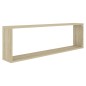 vidaXL Estantes cubo pared 4uds contrachapado roble Sonoma 100x15x30cm vidaXL Estantes cubo pared 4uds contrachapado roble Sonoma 100x15x30cm