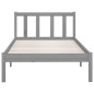 vidaXL Estructura de cama madera maciza de pino gris 75x190 cm vidaXL Estructura de cama madera maciza de pino gris 75x190 cm