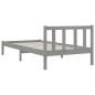 vidaXL Estructura de cama madera maciza de pino gris 75x190 cm vidaXL Estructura de cama madera maciza de pino gris 75x190 cm