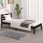 vidaXL Estructura de cama madera maciza de pino negro 75x190 cm vidaXL Estructura de cama madera maciza de pino negro 75x190 cm