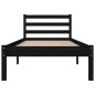 vidaXL Estructura de cama madera maciza de pino negro 75x190 cm vidaXL Estructura de cama madera maciza de pino negro 75x190 cm