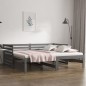 vidaXL Sofá cama extraíble madera maciza de pino gris 2x(80x200) cm vidaXL Sofá cama extraíble madera maciza de pino gris 2x(80x200) cm
