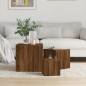 vidaXL Mesitas auxiliares 3 piezas madera contrachapada marrón roble vidaXL Mesitas auxiliares 3 piezas madera contrachapada marrón roble