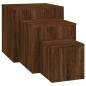 vidaXL Mesitas auxiliares 3 piezas madera contrachapada marrón roble vidaXL Mesitas auxiliares 3 piezas madera contrachapada marrón roble