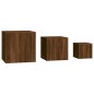 vidaXL Mesitas auxiliares 3 piezas madera contrachapada marrón roble vidaXL Mesitas auxiliares 3 piezas madera contrachapada marrón roble