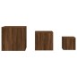 vidaXL Mesitas auxiliares 3 piezas madera contrachapada marrón roble vidaXL Mesitas auxiliares 3 piezas madera contrachapada marrón roble