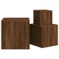 vidaXL Mesitas auxiliares 3 piezas madera contrachapada marrón roble vidaXL Mesitas auxiliares 3 piezas madera contrachapada marrón roble
