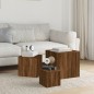 vidaXL Mesitas auxiliares 3 piezas madera contrachapada marrón roble vidaXL Mesitas auxiliares 3 piezas madera contrachapada marrón roble