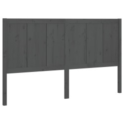 vidaXL Cabecero de cama madera maciza de pino gris 155,5x4x100 cm