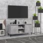 vidaXL Mueble de TV con patas metal gris hormigón 103,5x35x50 cm vidaXL Mueble de TV con patas metal gris hormigón 103,5x35x50 cm
