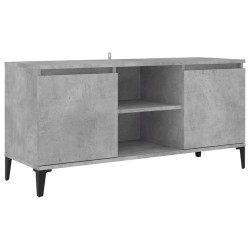 vidaXL Mueble de TV con patas metal gris hormigón 103,5x35x50 cm