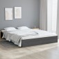 vidaXL Estructura de cama de madera maciza gris 140x190 cm vidaXL Estructura de cama de madera maciza gris 140x190 cm
