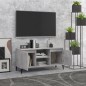 vidaXL Mueble de TV con patas metal gris hormigón 103,5x35x50 cm vidaXL Mueble de TV con patas metal gris hormigón 103,5x35x50 cm