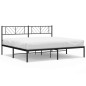 vidaXL Estructura de cama con cabecero metal negro 180x200 cm vidaXL Estructura de cama con cabecero metal negro 180x200 cm