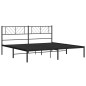 vidaXL Estructura de cama con cabecero metal negro 180x200 cm vidaXL Estructura de cama con cabecero metal negro 180x200 cm