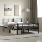 vidaXL Estructura de cama cabecero y pie de cama metal negro 120x200cm