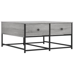 vidaXL Mesa de centro madera de ingeniería gris Sonoma 80x80x40 cm