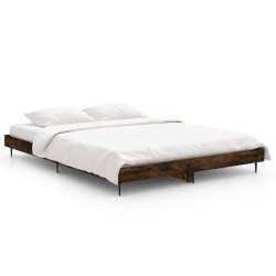 vidaXL Estructura de cama madera contrachapada roble ahumado 140x190cm