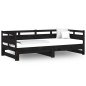 vidaXL Sofá cama extraíble madera maciza de pino negro 2x(90x190) cm vidaXL Sofá cama extraíble madera maciza de pino negro 2x(90x190) cm