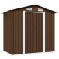 vidaXL Caseta de almacenamiento jardín acero marrón 204x132x186 cm vidaXL Caseta de almacenamiento jardín acero marrón 204x132x186 cm