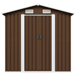 vidaXL Caseta de almacenamiento jardín acero marrón 204x132x186 cm