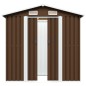 vidaXL Caseta de almacenamiento jardín acero marrón 204x132x186 cm vidaXL Caseta de almacenamiento jardín acero marrón 204x132x186 cm