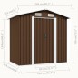 vidaXL Caseta de almacenamiento jardín acero marrón 204x132x186 cm vidaXL Caseta de almacenamiento jardín acero marrón 204x132x186 cm