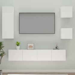 vidaXL Set de muebles de TV 5 pzas madera contrachapada blanco brillo