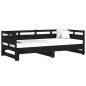 vidaXL Sofá cama extraíble madera maciza de pino negro 2x(90x190) cm vidaXL Sofá cama extraíble madera maciza de pino negro 2x(90x190) cm