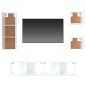 vidaXL Set de muebles de TV 5 pzas madera contrachapada blanco brillo