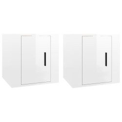 vidaXL Muebles para TV de pared 2 uds blanco brillante 40x34,5x40 cm