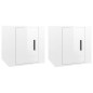 vidaXL Muebles para TV de pared 2 uds blanco brillante 40x34,5x40 cm