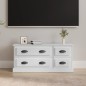 vidaXL Mueble de TV madera contrachapada blanco brillo 100x35,5x45 cm