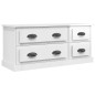 vidaXL Mueble de TV madera contrachapada blanco brillo 100x35,5x45 cm