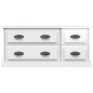 vidaXL Mueble de TV madera contrachapada blanco brillo 100x35,5x45 cm