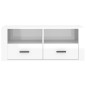 vidaXL Mueble de TV madera contrachapada blanco brillo 100x35x40 cm