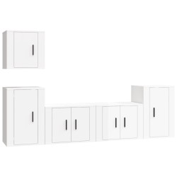 vidaXL Set de muebles de TV 5 pzas madera contrachapada blanco brillo
