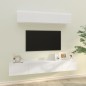 vidaXL Set de muebles de TV 4 pzas madera contrachapada blanco brillo