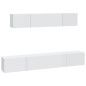 vidaXL Set de muebles de TV 4 pzas madera contrachapada blanco brillo