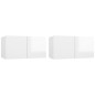 vidaXL Set de muebles de TV 4 pzas madera contrachapada blanco brillo