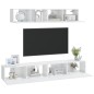 vidaXL Set de muebles de TV 4 pzas madera contrachapada blanco brillo