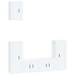 vidaXL Set de muebles de TV 5 pzas madera contrachapada blanco brillo