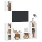 vidaXL Set de muebles de TV 5 pzas madera contrachapada blanco brillo