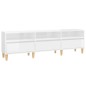 vidaXL Mueble de TV madera contrachapada blanco brillo 150x30x44,5 cm vidaXL Mueble de TV madera contrachapada blanco brillo 150x30x44,5 cm