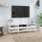 vidaXL Mueble de TV madera contrachapada blanco brillo 150x30x44,5 cm vidaXL Mueble de TV madera contrachapada blanco brillo 150x30x44,5 cm