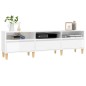 vidaXL Mueble de TV madera contrachapada blanco brillo 150x30x44,5 cm vidaXL Mueble de TV madera contrachapada blanco brillo 150x30x44,5 cm