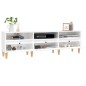 vidaXL Mueble de TV madera contrachapada blanco brillo 150x30x44,5 cm vidaXL Mueble de TV madera contrachapada blanco brillo 150x30x44,5 cm